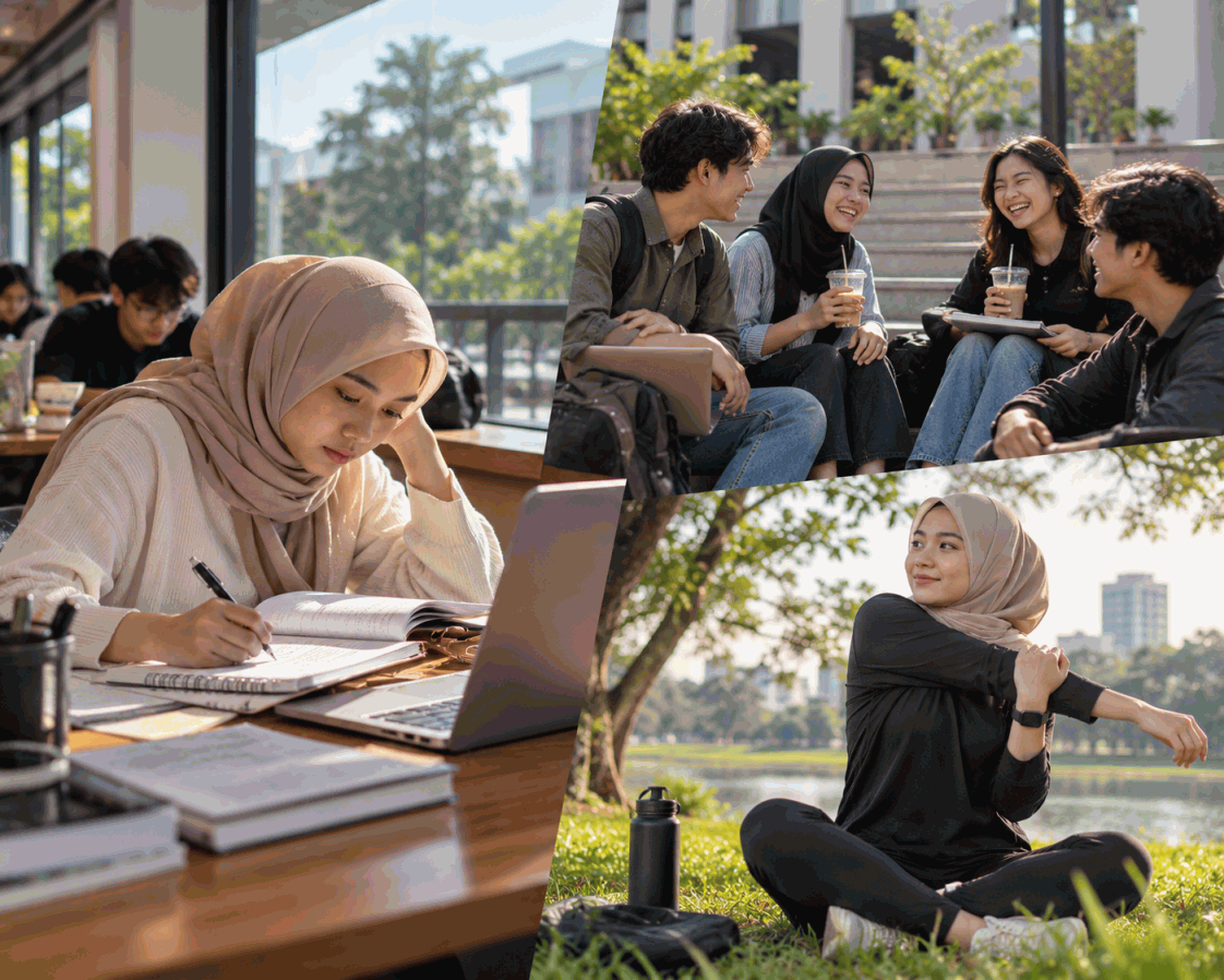 Seni Keseimbangan: Rahasia Mahasiswa Sukses Menghadapi Tiga Serangkai: Akademik, Sosial, dan Personal